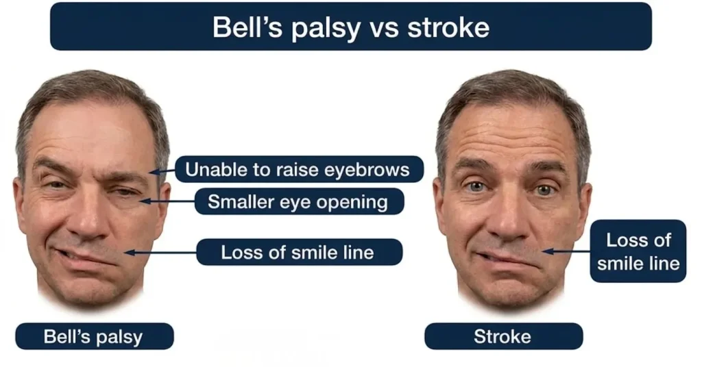 bells palsy vs stroke