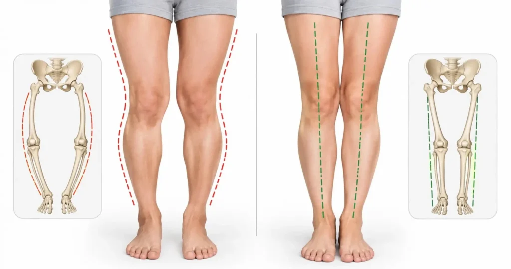 normal vs bow leg