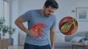 a man with Gallbladder pain